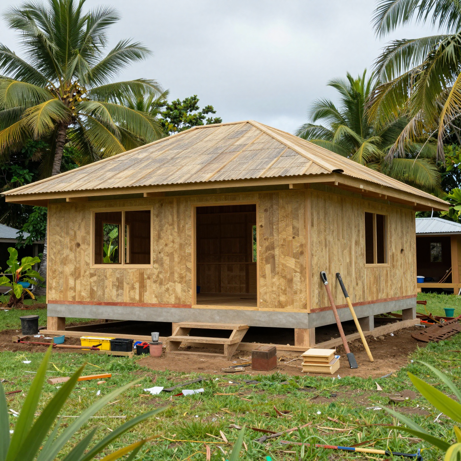 Hawaiian home under construction
